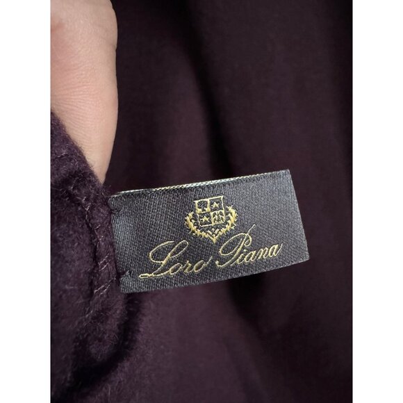 Loro Piana Deep Royal Purple Plum 100% Cashmere Shawl w Pockets - Picture 2 of 5